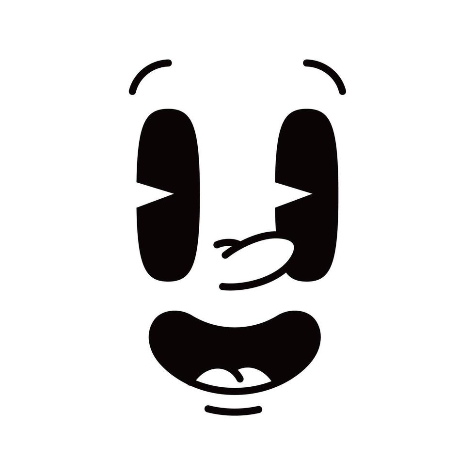 Groovie cartoon face facial happy expression vector