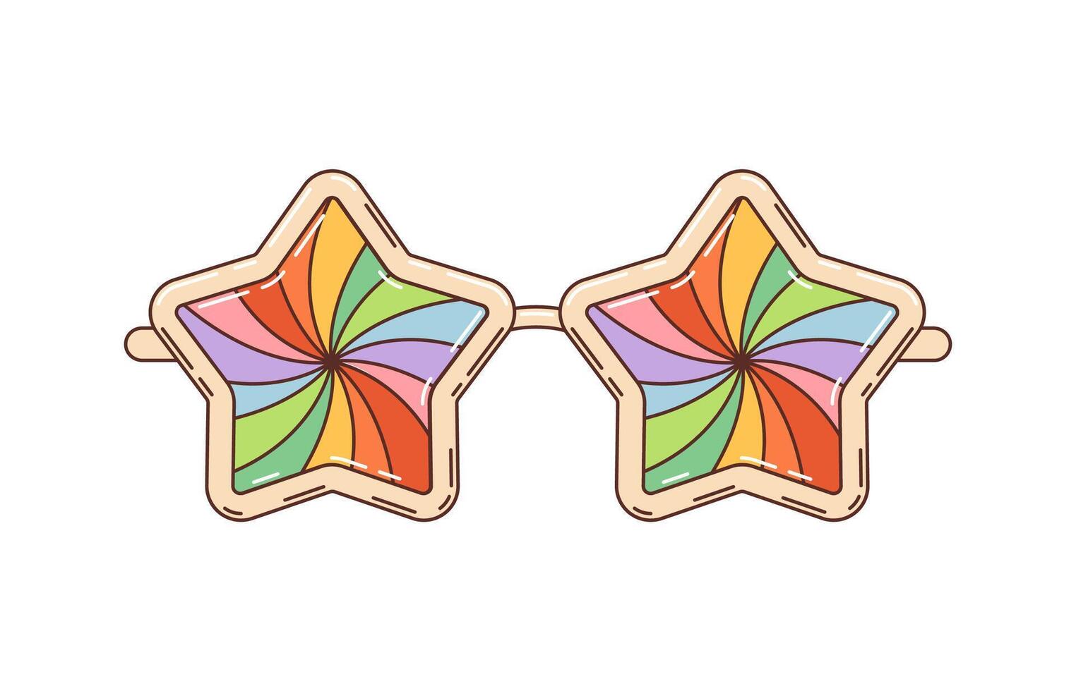 Retro groovy eyewear sunglasses star-shaped frames vector