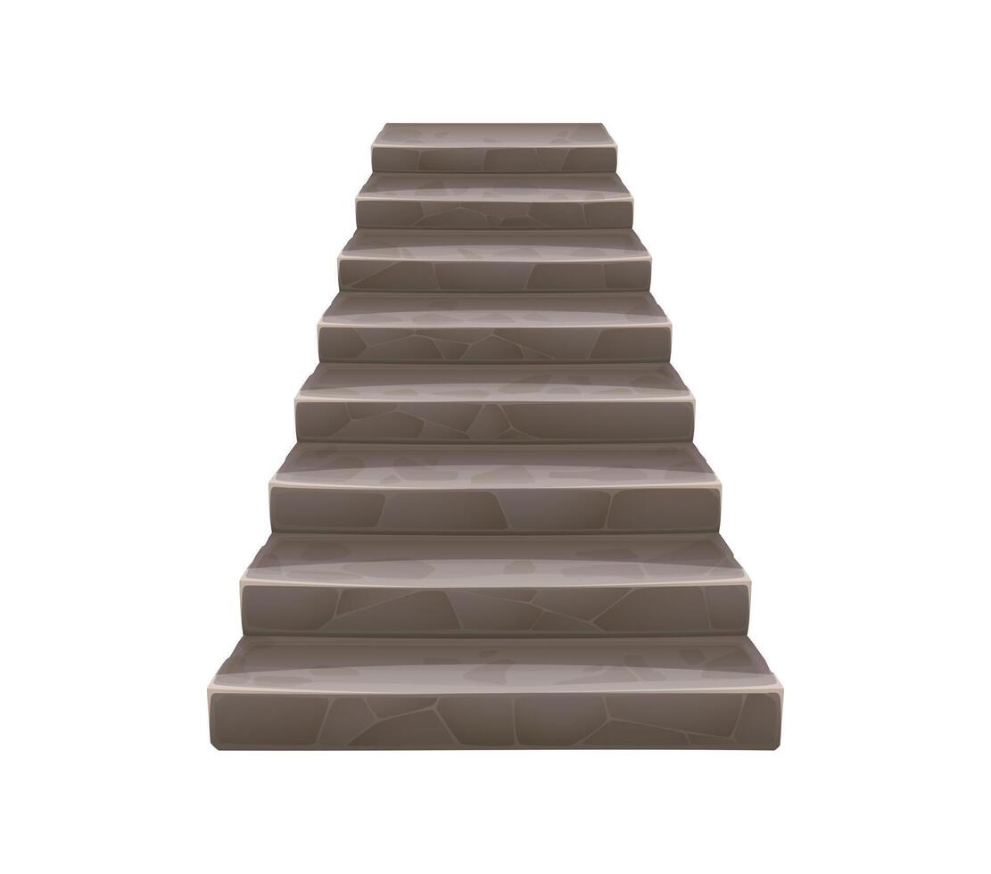 Stone stairs staircase, castle stairway rock steps vector