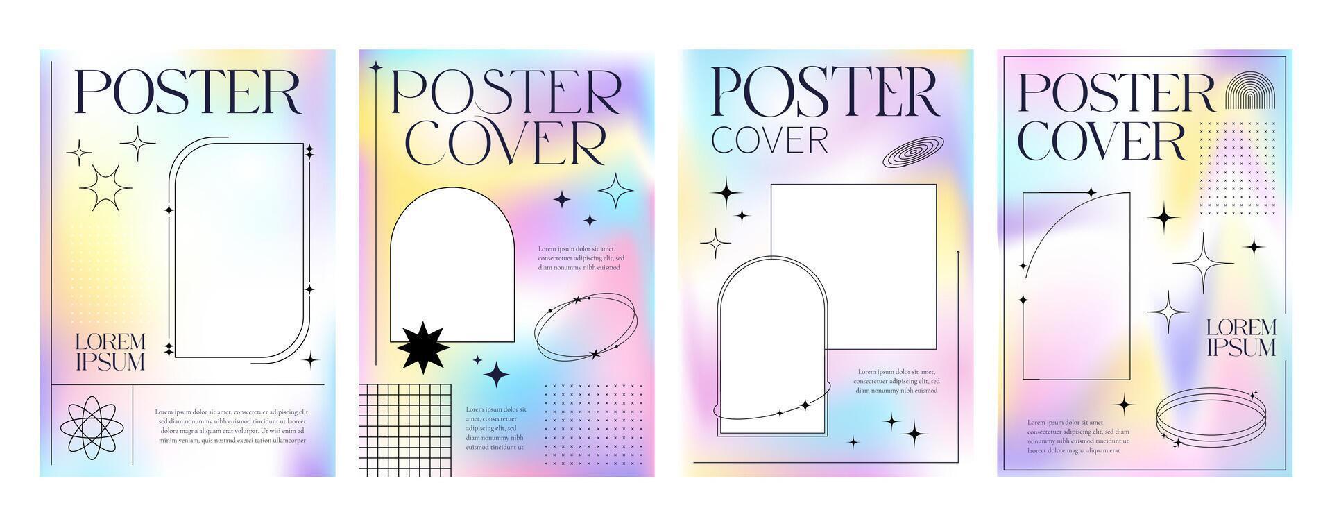 Abstract aesthetic hologram gradient background vector