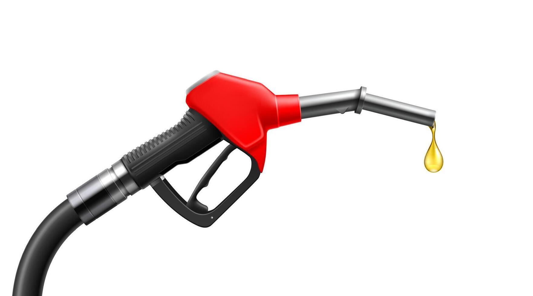 Realistic fuel nozzle, isolated 3d gas gun vector