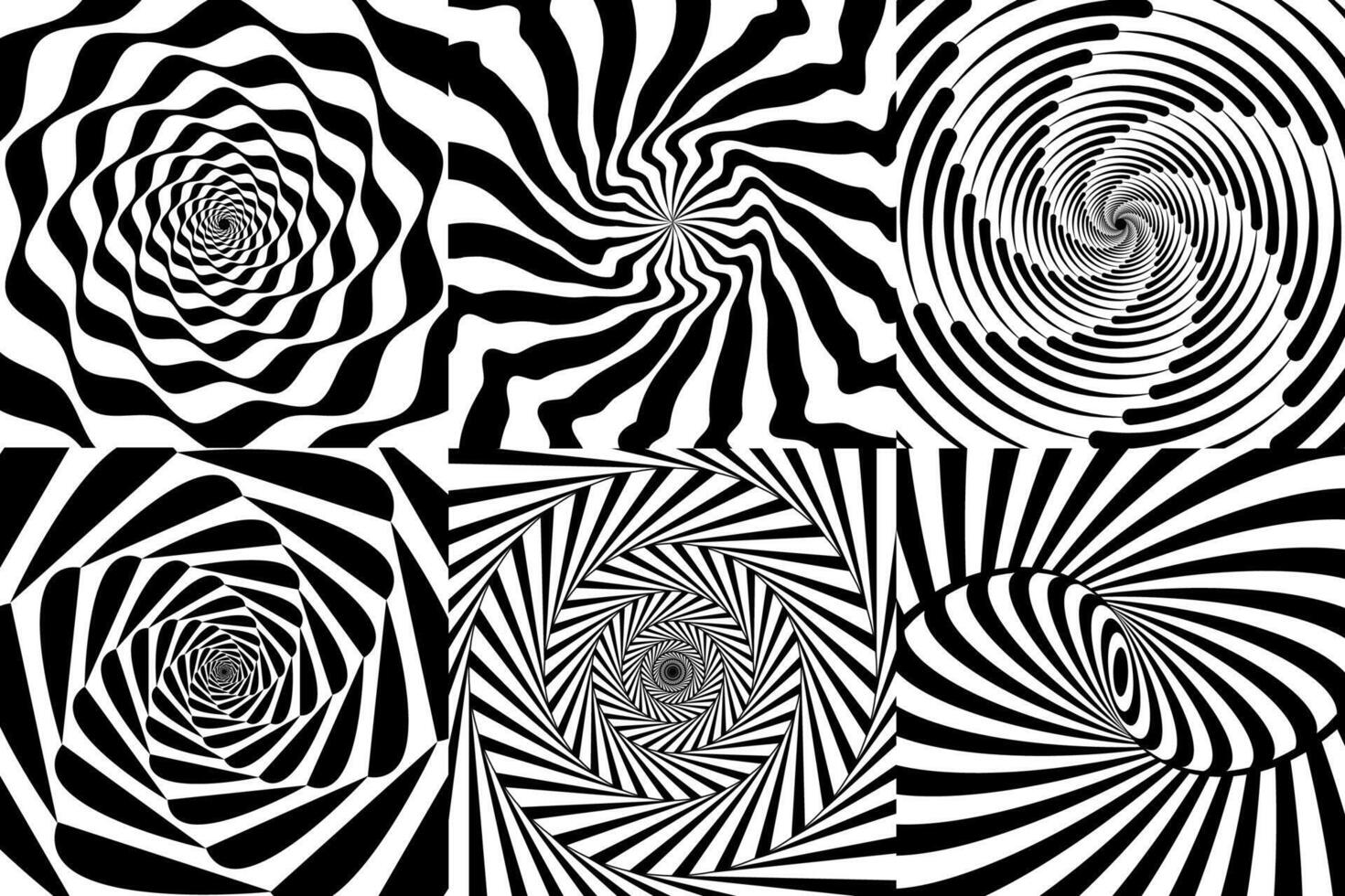Hypnotic spiral psychedelic hypnosis patterns vector