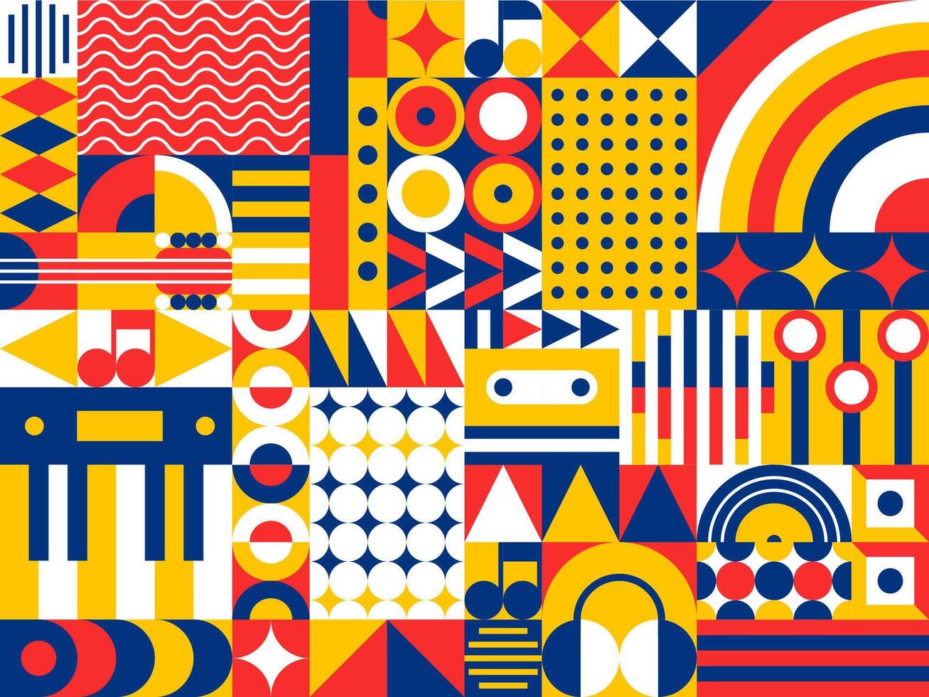 Abstract modern geometric music pattern or tile vector