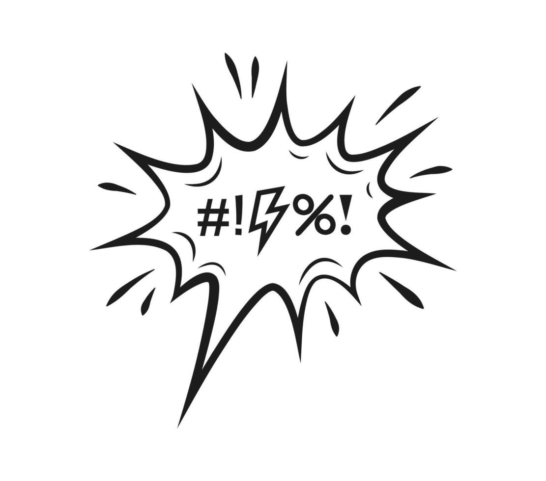 Comic swear speech bubble, cartoon bad word curse vector