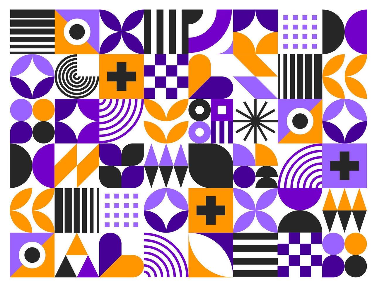 Halloween geometric abstract Bauhaus pattern vector