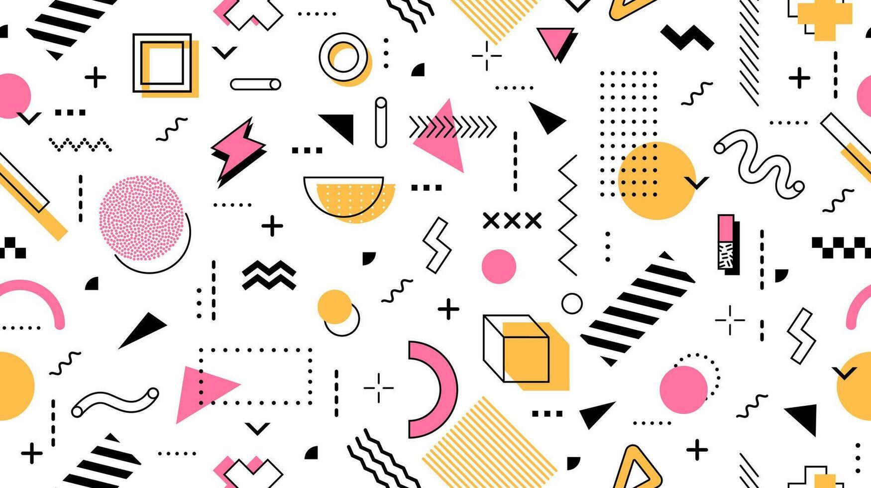 Abstract memphis seamless pattern background vector