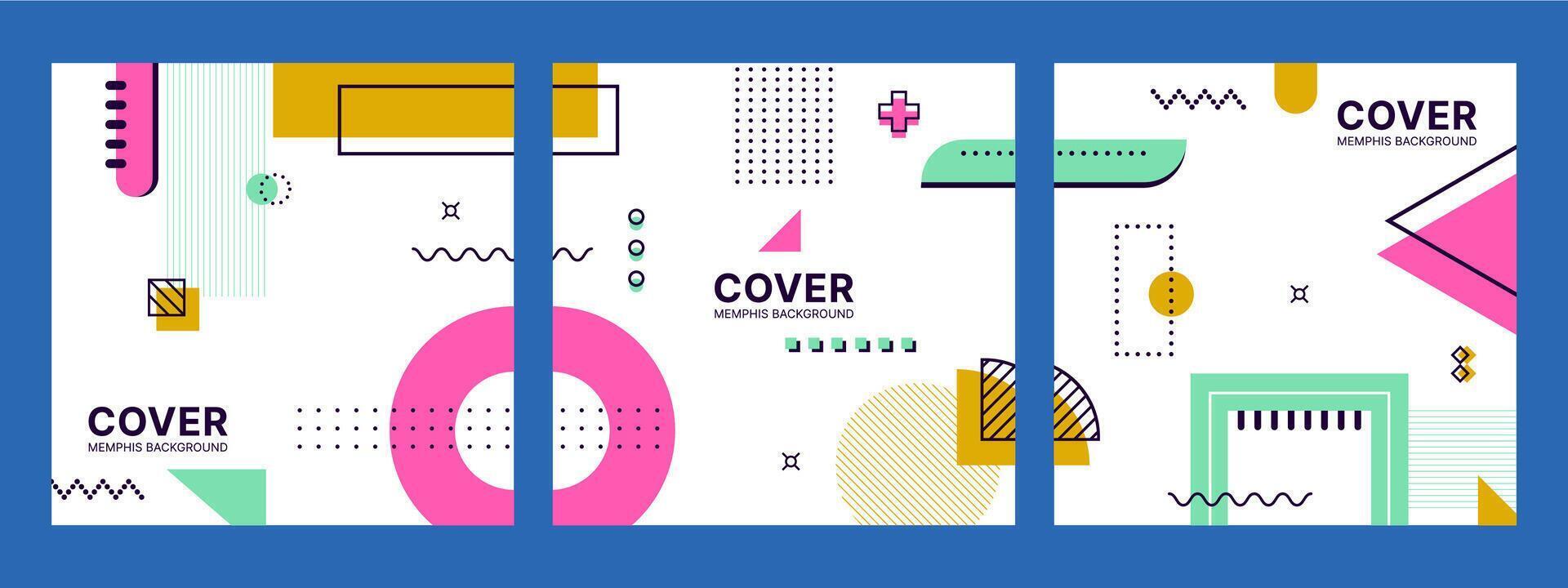 Poster or cover background, Memphis elements vector