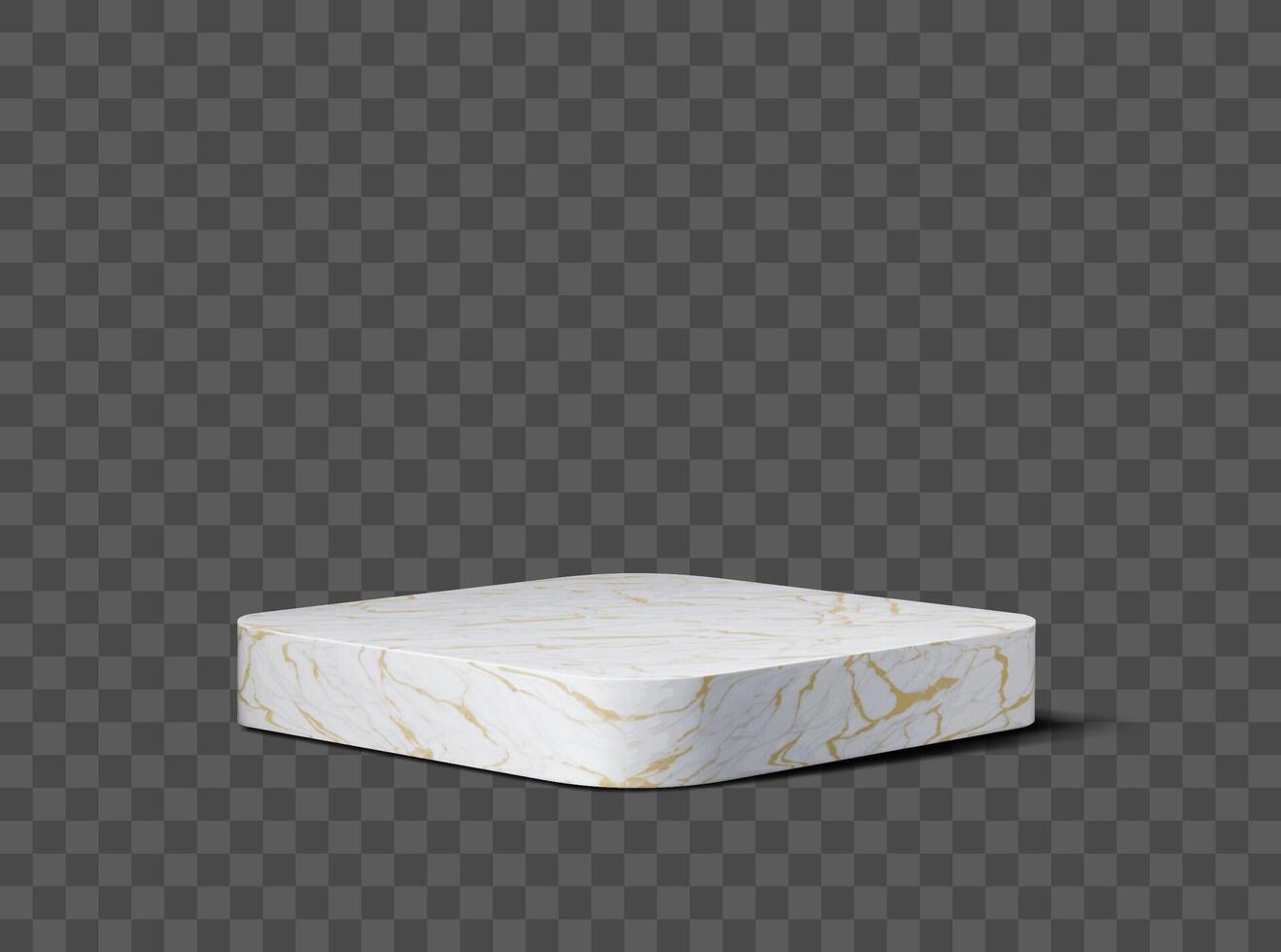 Square marble stone podium stage realistic mockup vector