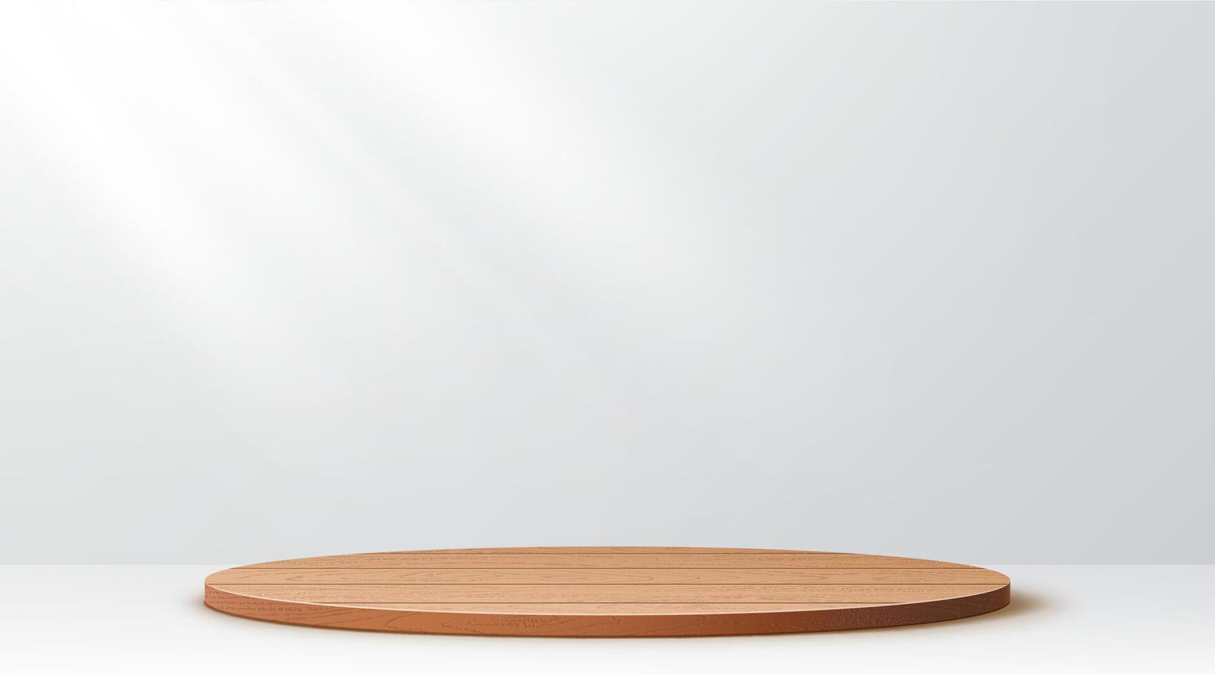 Wooden floor podium stage realistic background vector