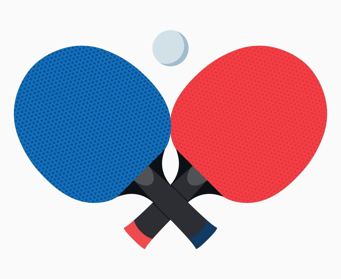 Ping pong or table tennis rackets. Sports concept vector