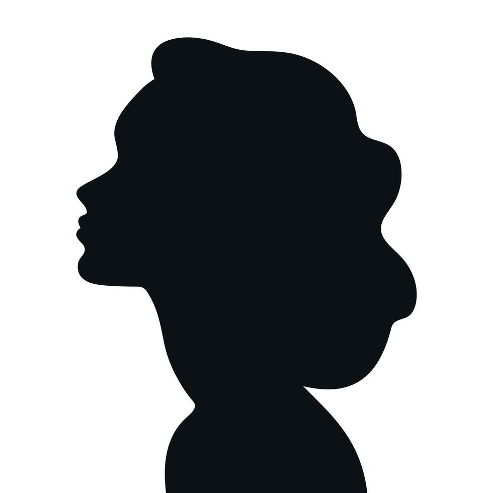 Woman profile silhouette. Silhouette of a young female side view. illustration vector