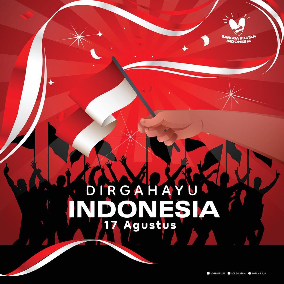 Independence Day of the Republic Indonesia. the poster for dirgahayu indonesia vector