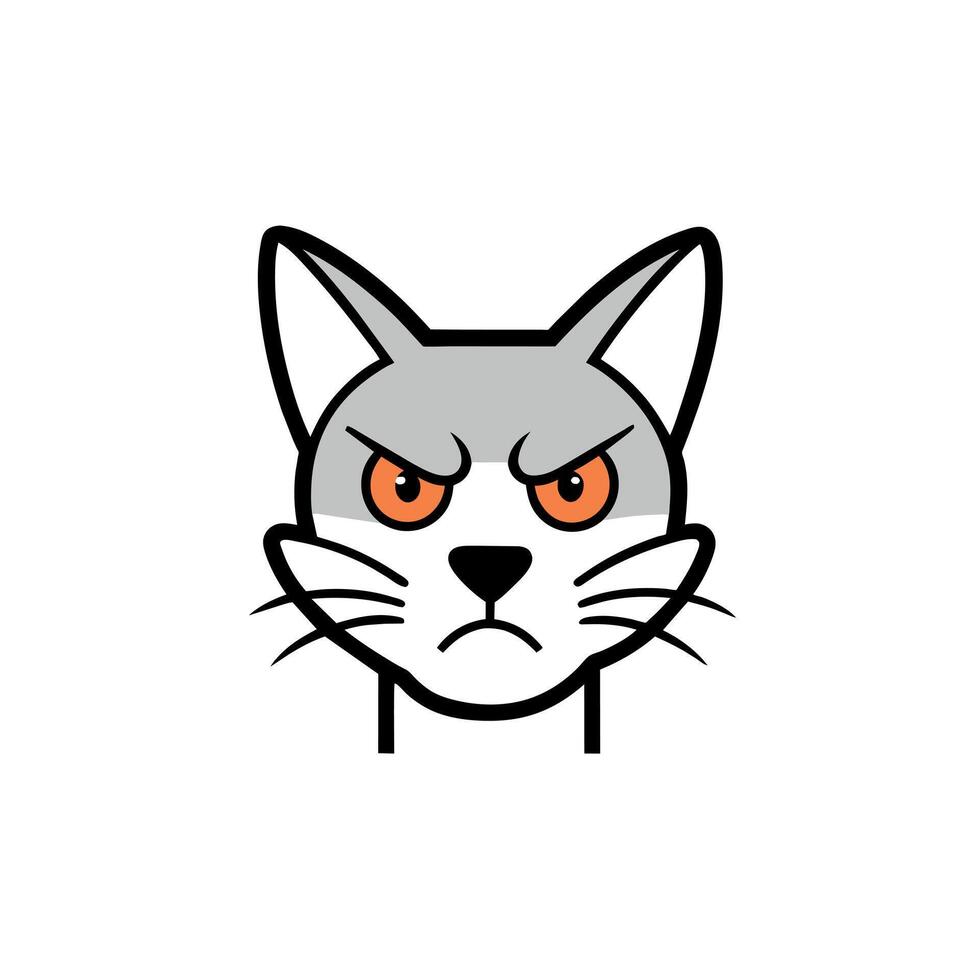 Arabian Mau cat angry icon illustration vector