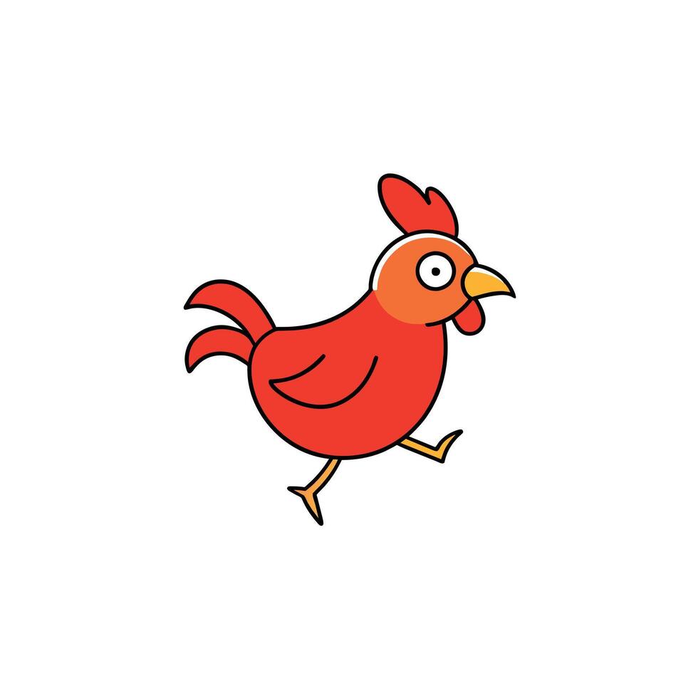 Araucana chicken runs icon illustration vector