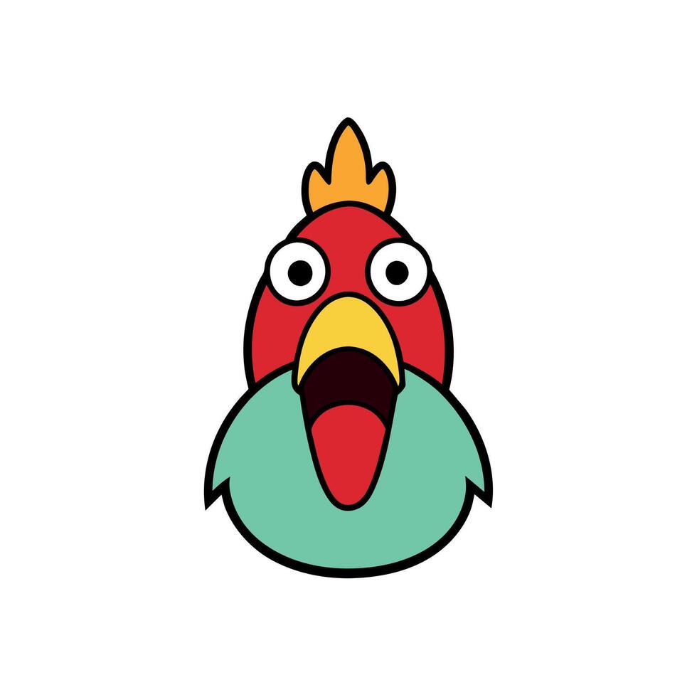 Araucana chicken screams icon illustration vector