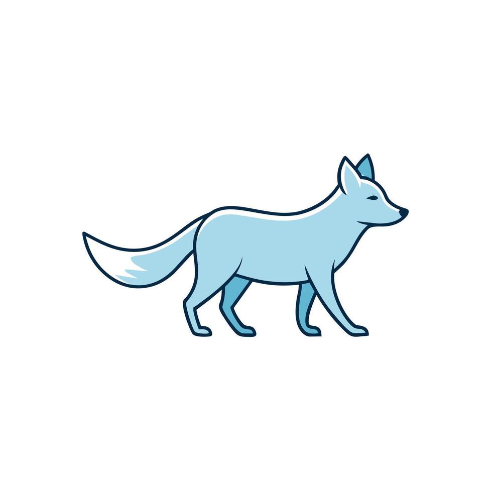 Arctic Fox walks icon illustration vector