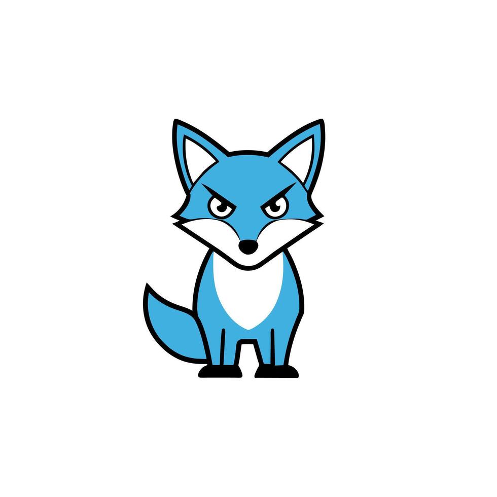 Arctic Fox angry icon illustration vector