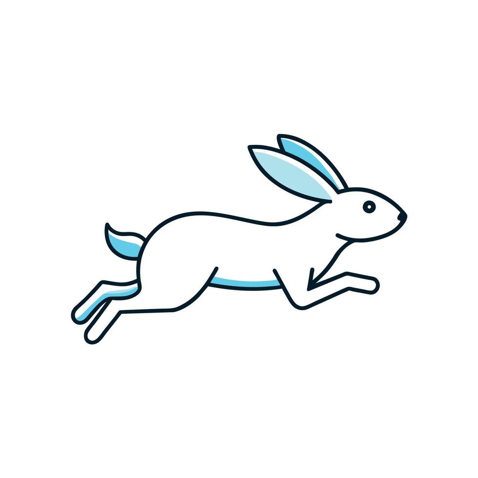 Arctic Hare runs icon illustration vector
