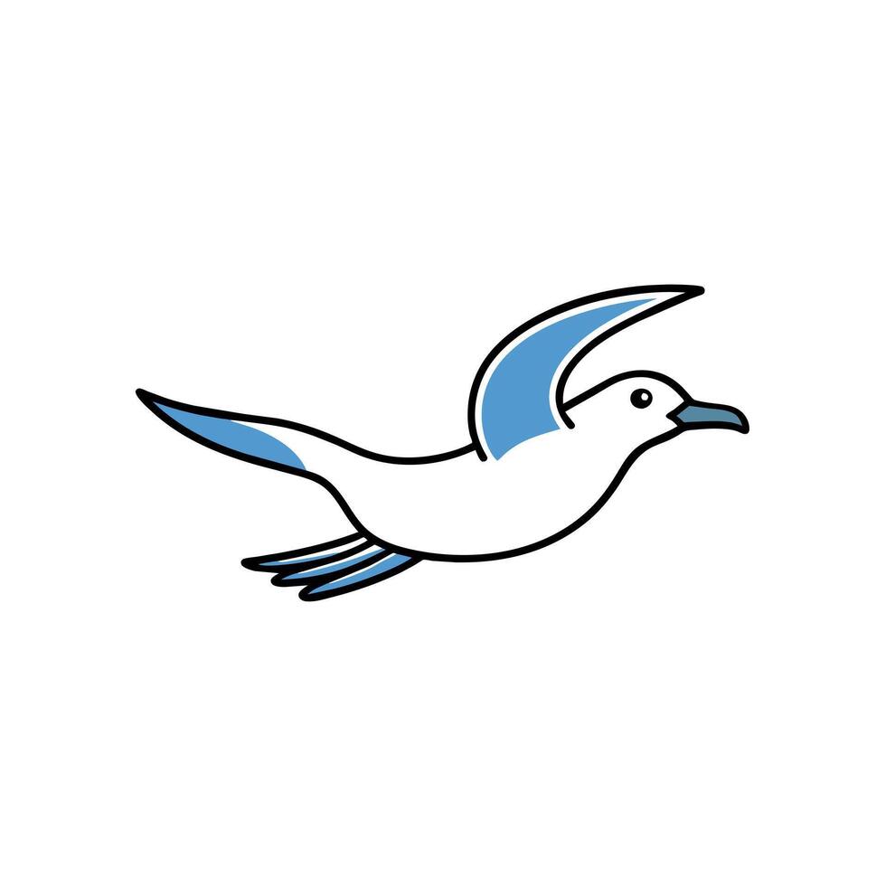 Arctic Skua bird jumps icon illustration vector