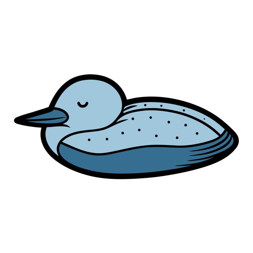 Arctic Loon bird sleeps icon illustration vector