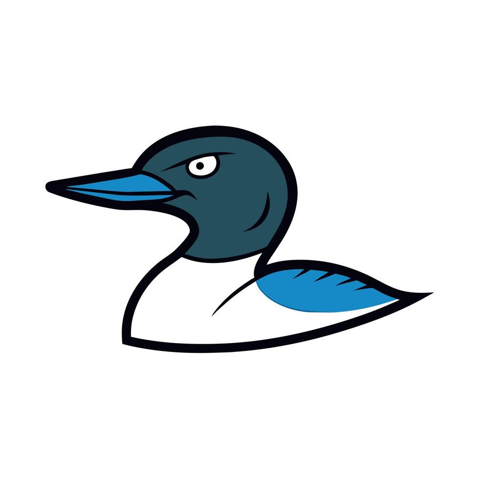 Arctic Loon bird angry icon illustration vector