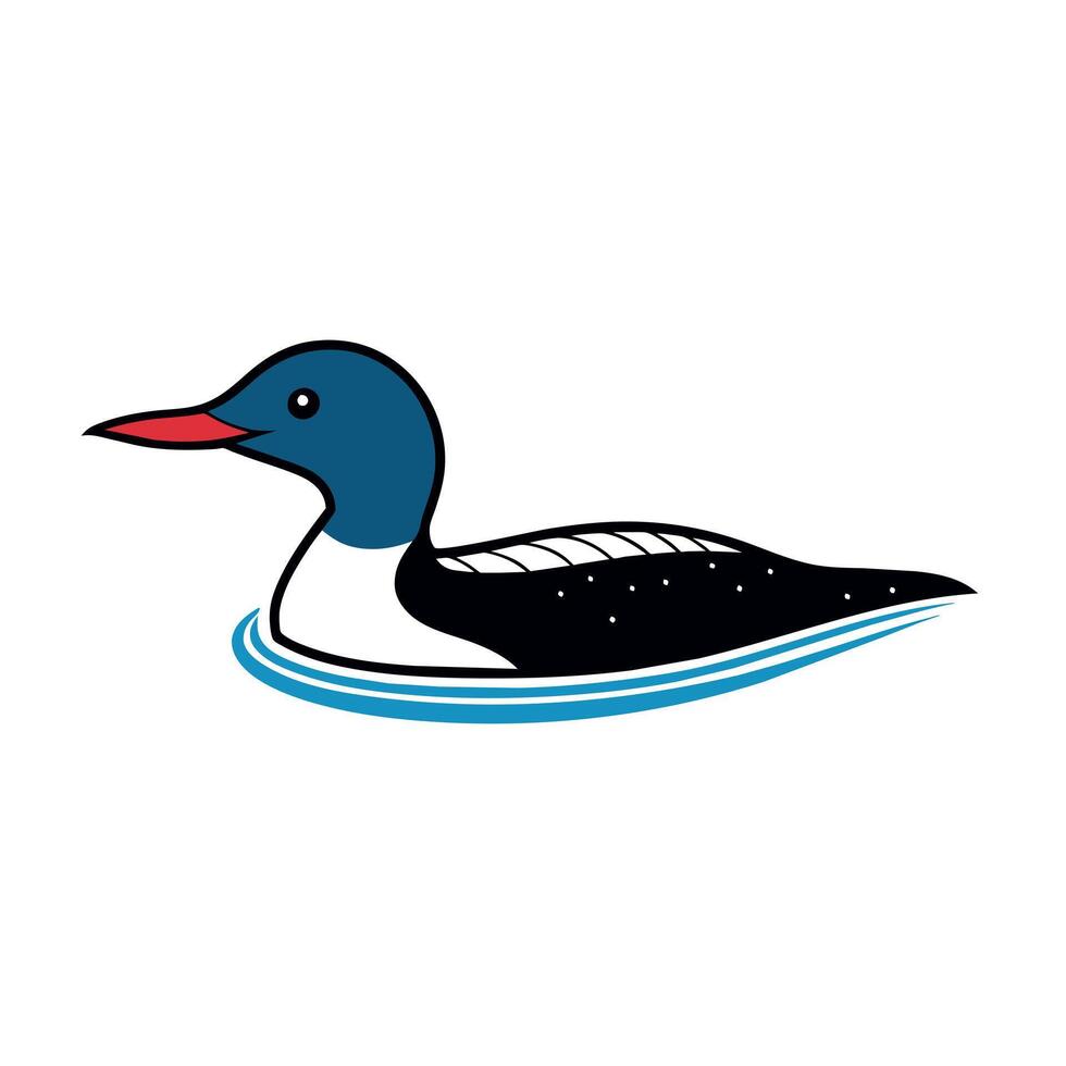 Arctic Loon bird stay icon illustration vector