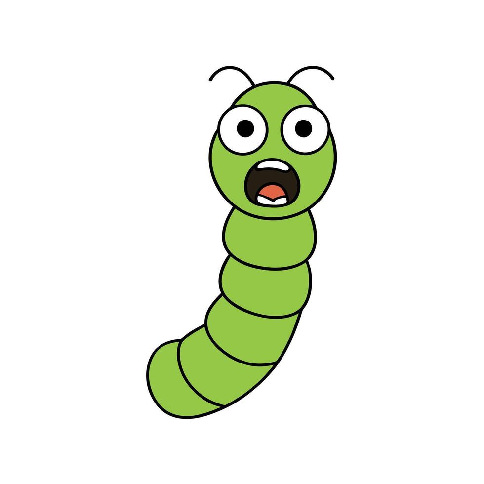 Armyworm caterpillar screams icon illustration vector