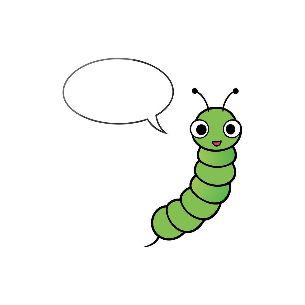 Armyworm caterpillar speaks icon illustration vector