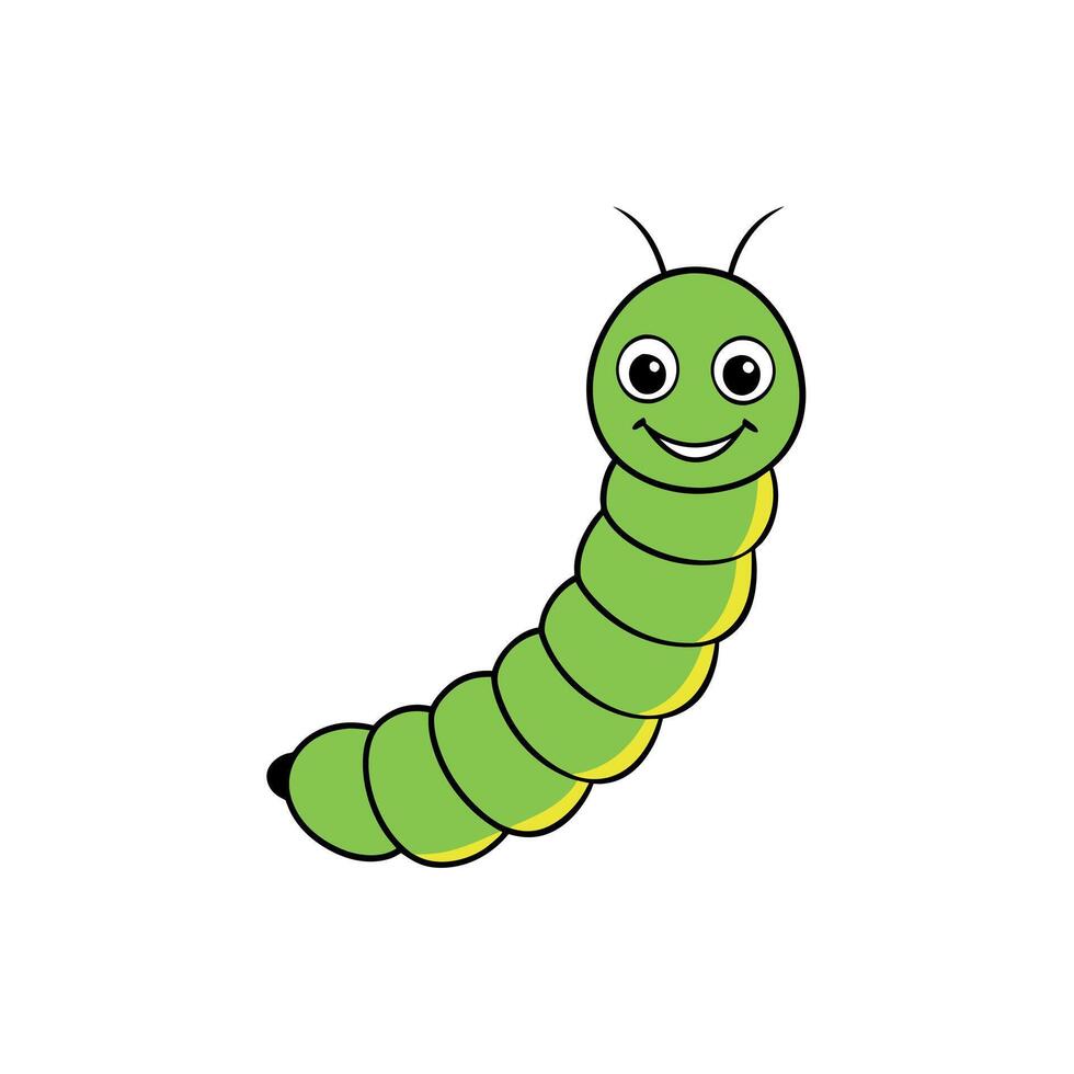 Armyworm caterpillar smiles icon illustration vector