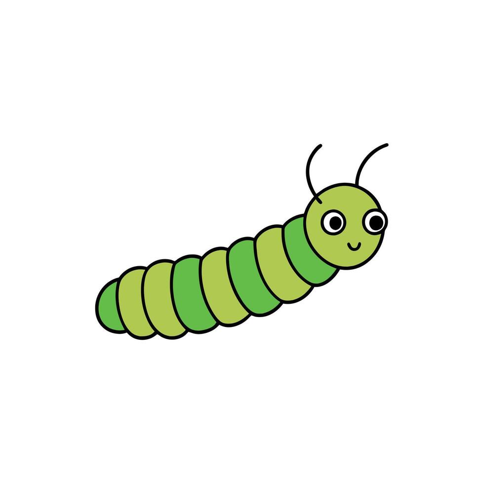 Armyworm caterpillar stands icon illustration vector