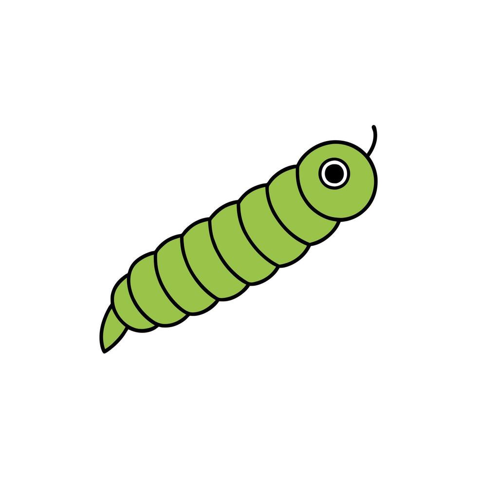 Armyworm caterpillar sits icon illustration vector