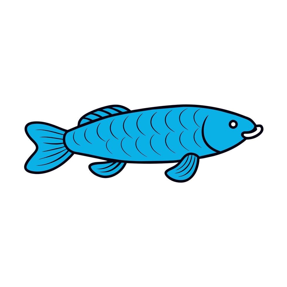 Arowana fish goes icon illustration vector