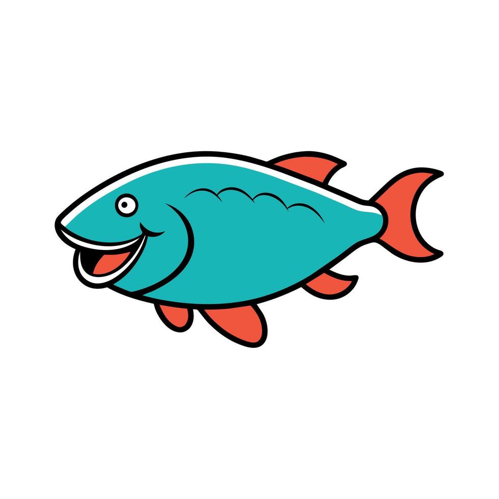 Arowana fish laughs icon illustration vector