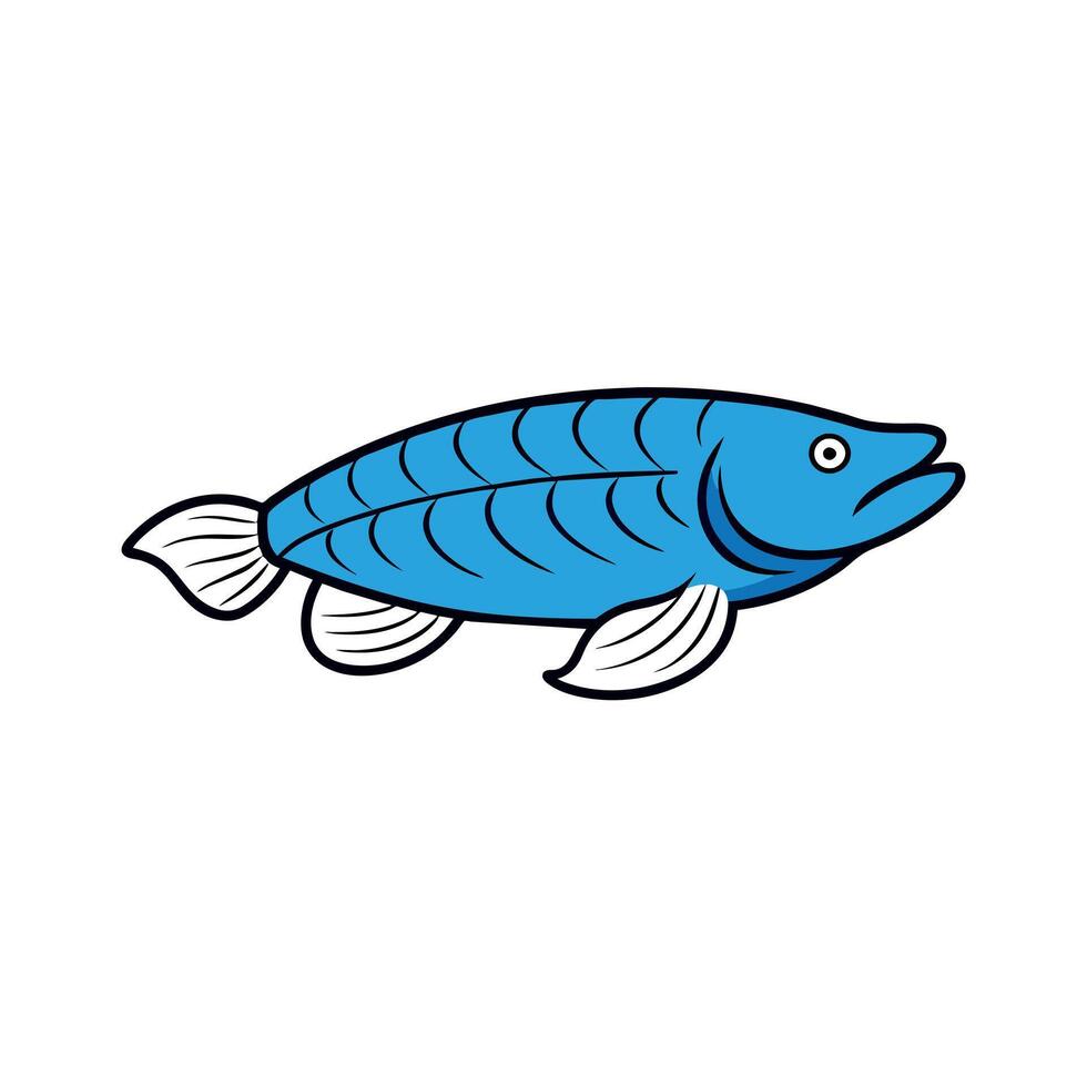 Asian Arowana fish flies icon illustration vector
