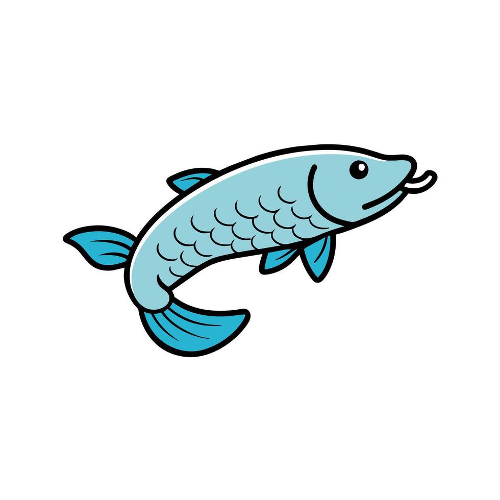 Asian Arowana fish jumps icon illustration vector