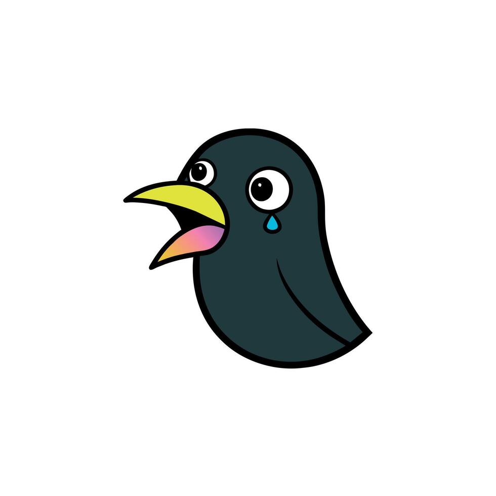 Asian Glossy Starling bird cries icon illustration vector