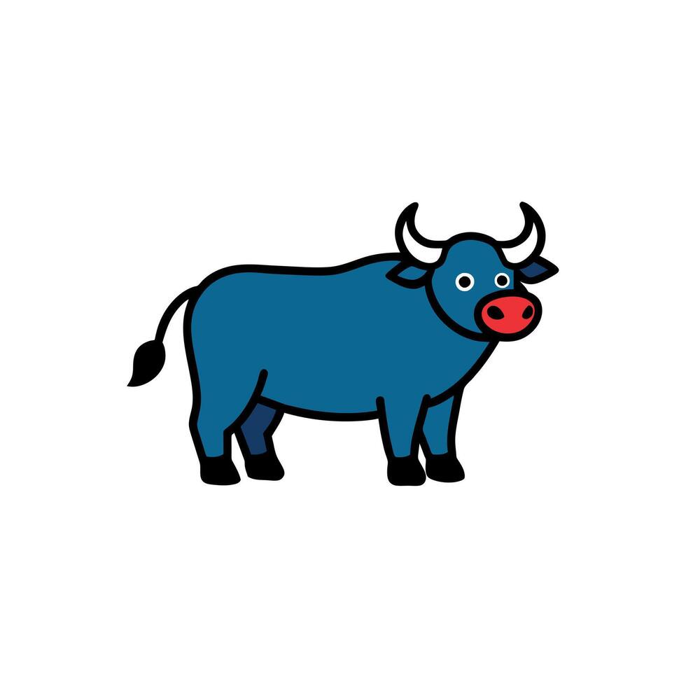 Asian Water Buffalo looks icon illustration vector