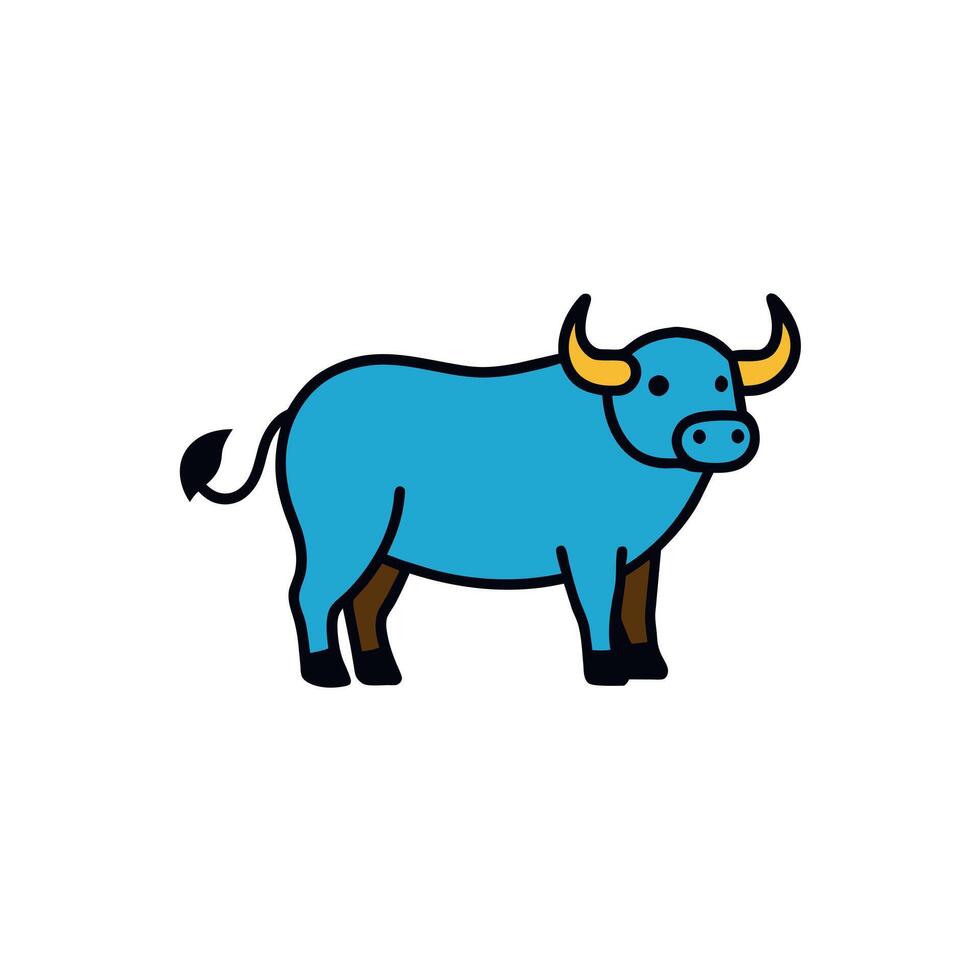 Asian Water Buffalo play icon illustration vector