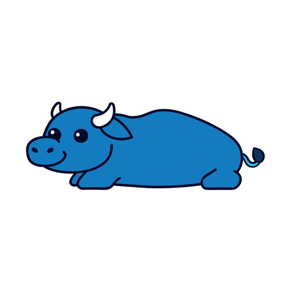 Asian Water Buffalo lies icon illustration vector