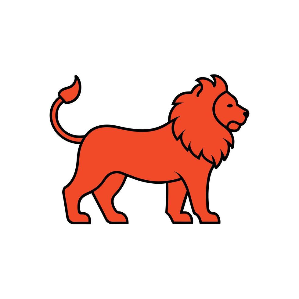 Asiatic Lion looks icon illustration vector