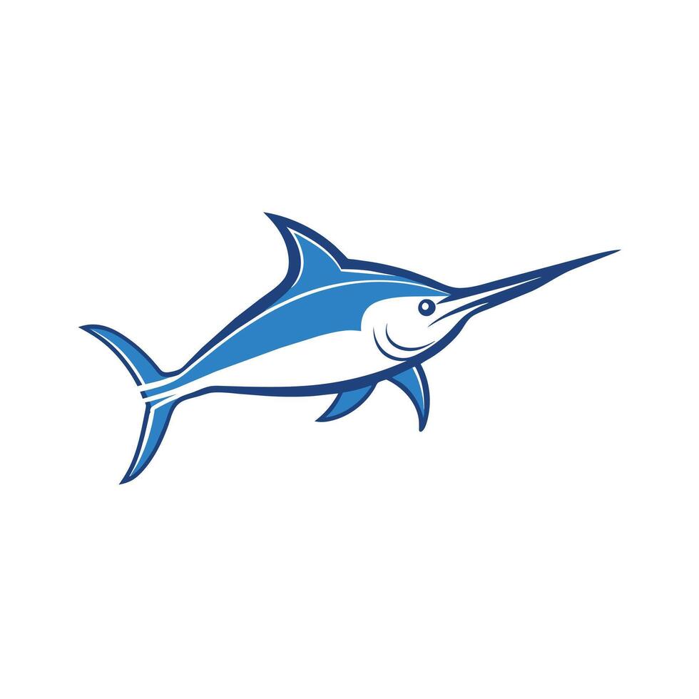 Atlantic Blue Marlin fish stay icon illustration vector