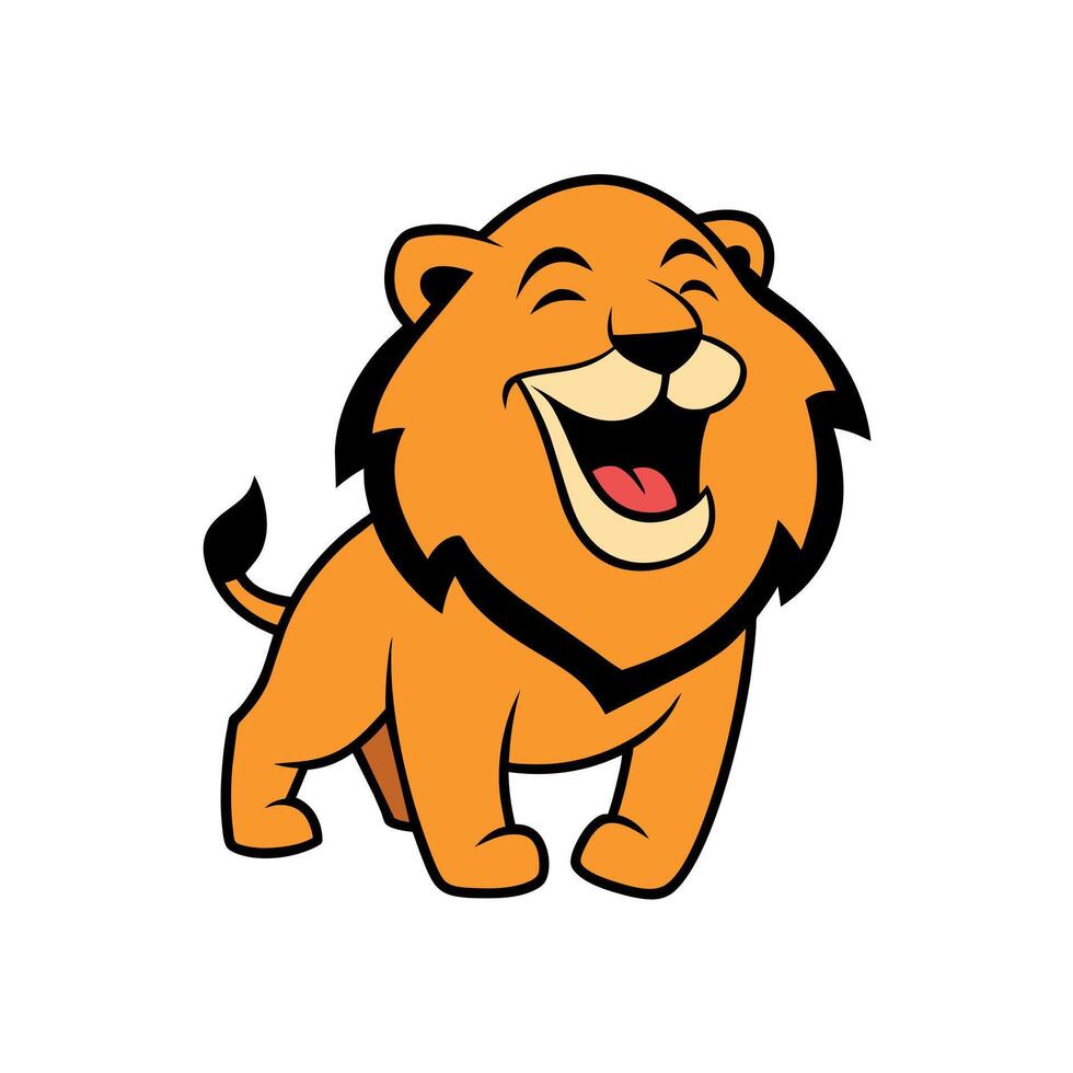Asiatic Lion runs icon illustration vector