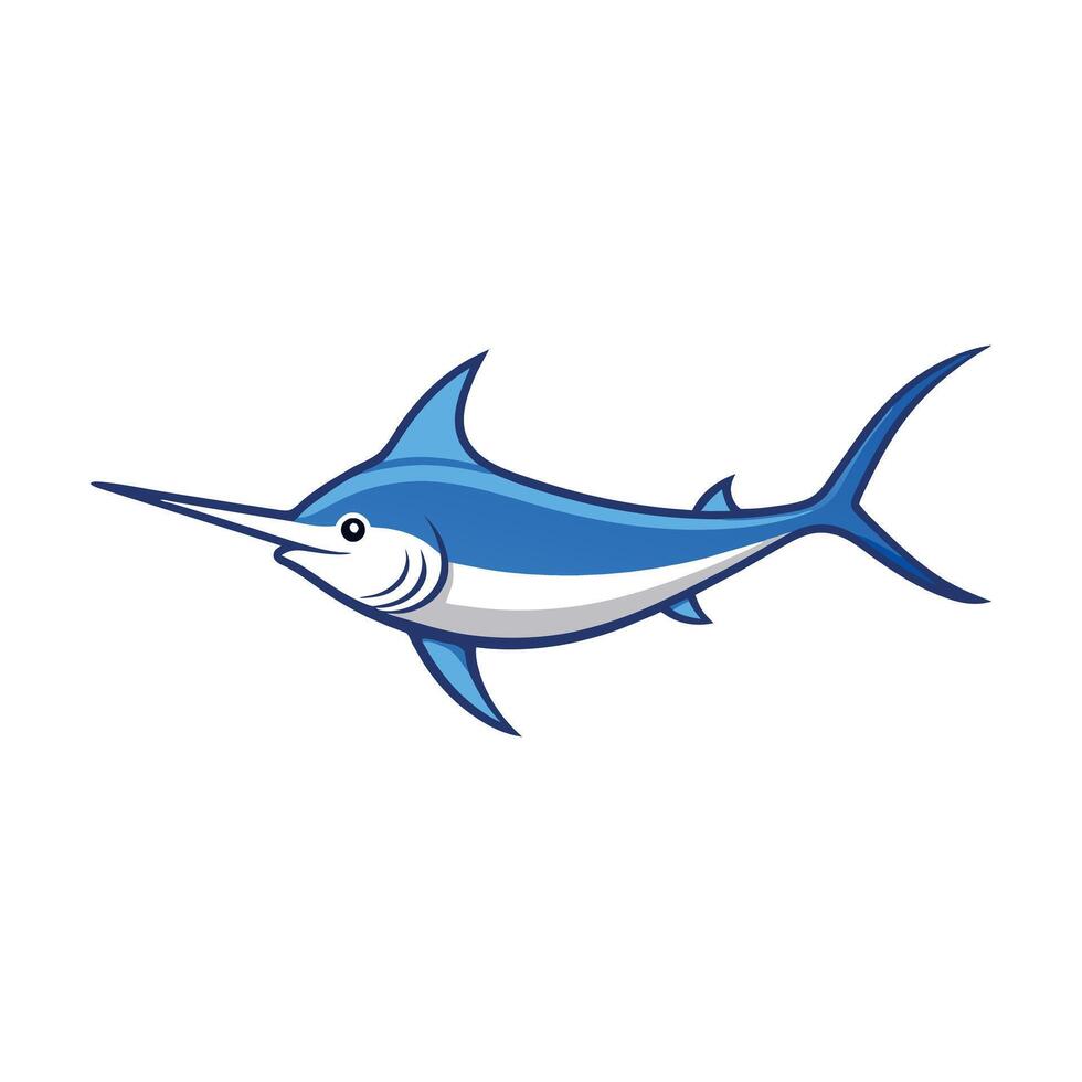 Atlantic Blue Marlin fish sits icon illustration vector
