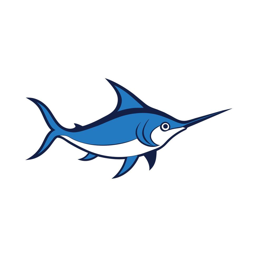 Atlantic Blue Marlin fish walks icon illustration vector