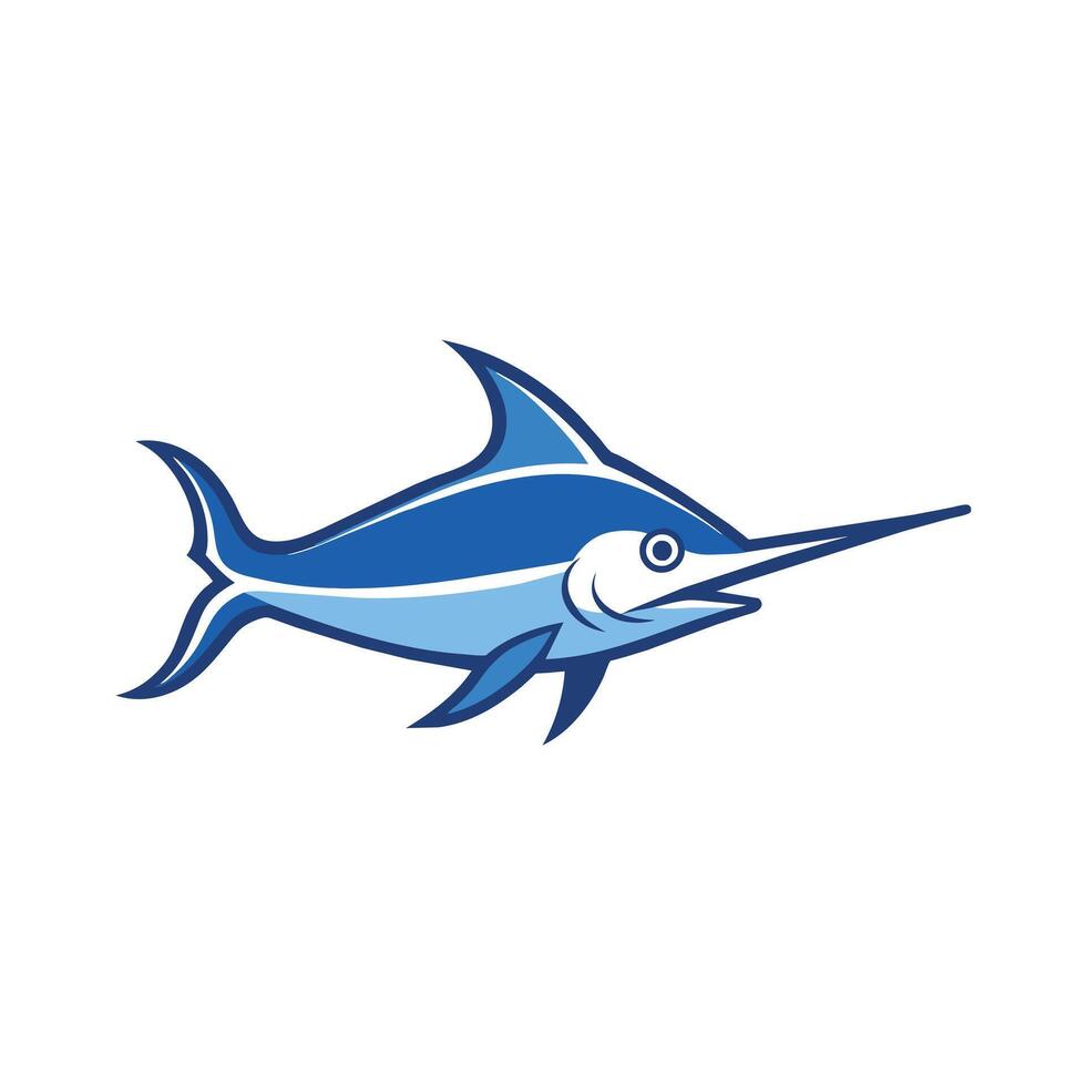 Atlantic Blue Marlin fish stands icon illustration vector