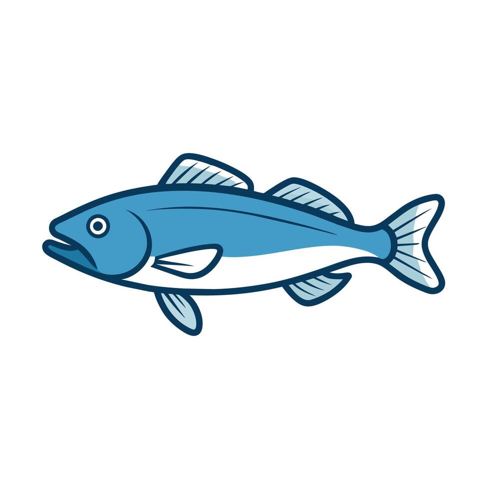 Atlantic Cod fish goes icon illustration vector