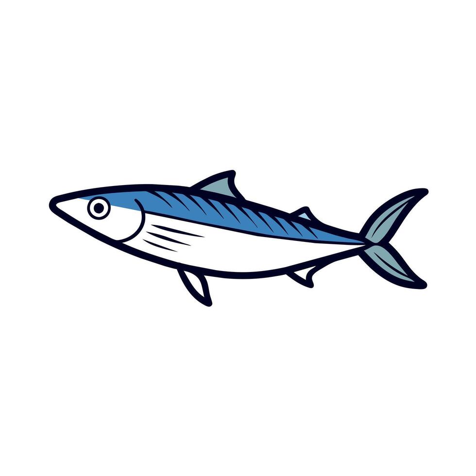 Atlantic Mackerel fish flies icon illustration vector