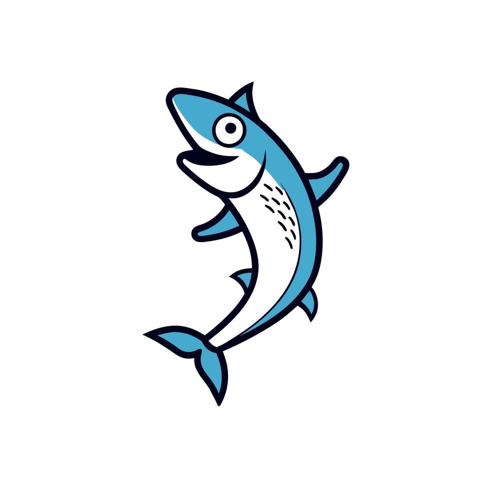 Atlantic Mackerel fish dancing icon illustration vector
