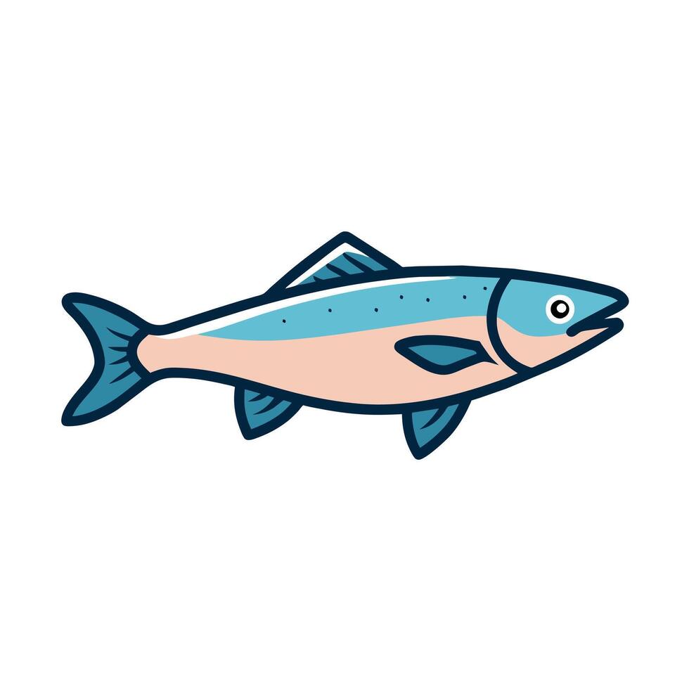 Atlantic Salmon fish lies icon illustration vector