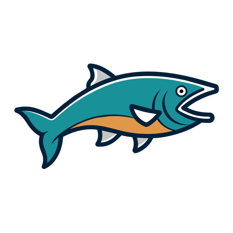 Atlantic Salmon fish screams icon illustration vector